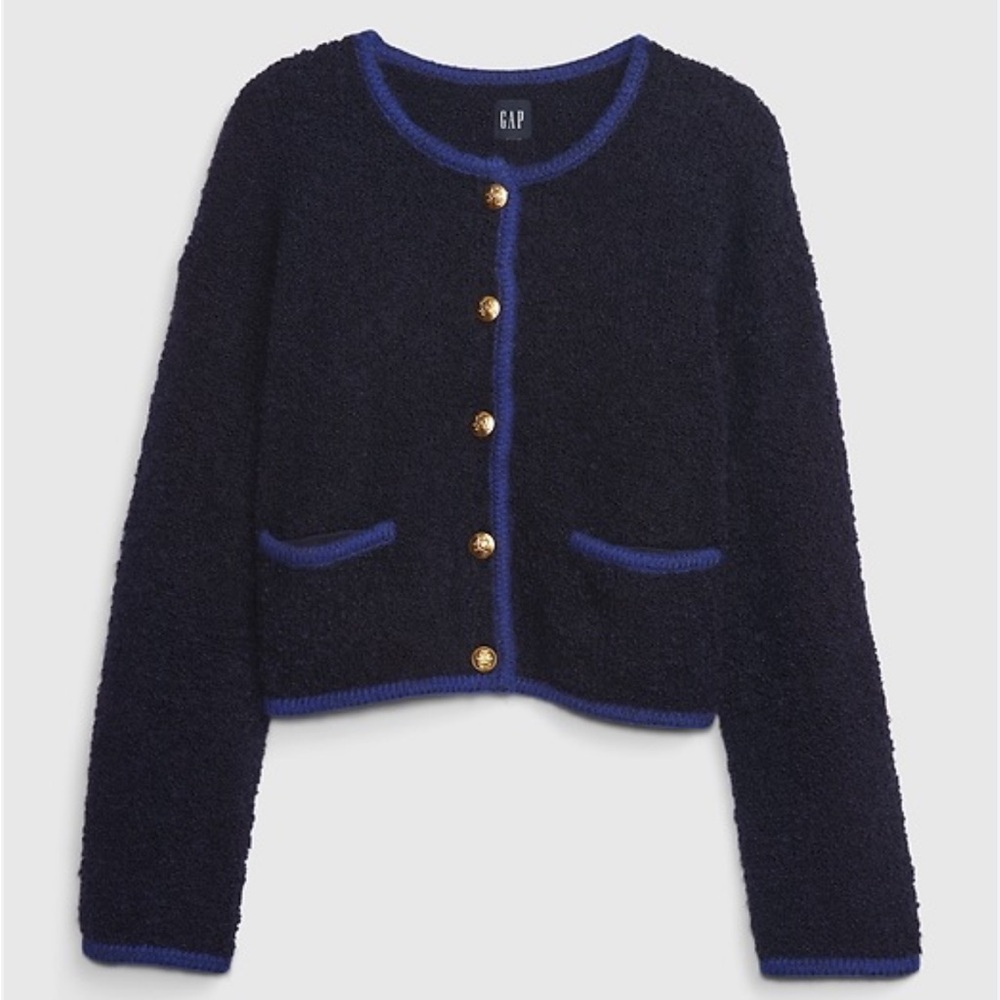GAP Navy Blue Sweater with Gold Buttons